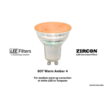 LEE Filters Zircon 807 Warm Amber 4 Self-Adhesive Disc on Bulb